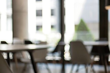 Blurred interior of a modern office space