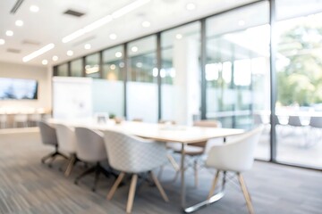 Modern conference room with blurred background