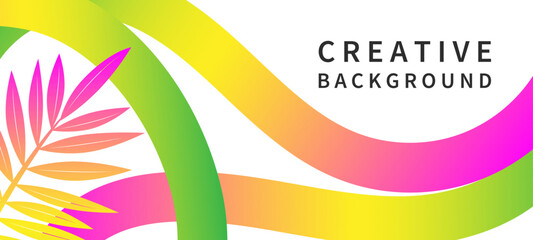 Abstract background with gradient lines, rainbow ribbons, waves. Summer bright and juicy banner. Vector templates for celebration, ads, cover, poster, sales
