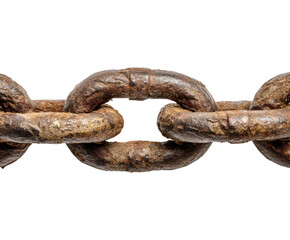 Fototapeta premium Rusty metal chain links for construction or industrial use
