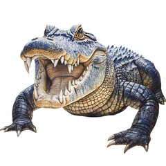 Obraz premium American alligator with open mouth isolated on transparent background