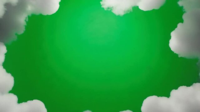 white cloudes move with green screen VFX projects video