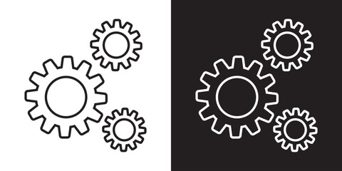 Gear icon.  black and white cogwheel vector collection, mechanical gear shapes, engineering symbols, vector illustration. EPS 10/AI