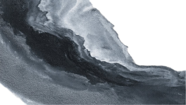 Abstract grayscale image of flowing, textured shapes (1)