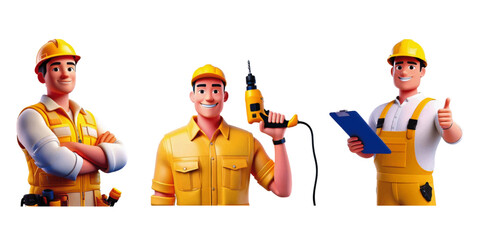 Builders - vector illustration in watercolor style