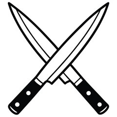 Knives on White Background