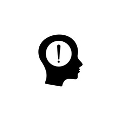 abstract black head like panic or a desperate situation. concept of daily routine or altered consciousness. flat trend modern bad option logotype