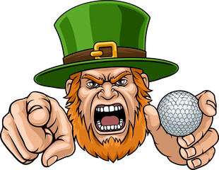 Leprechaun Celtic Irish Golf Ball Sports Mascot