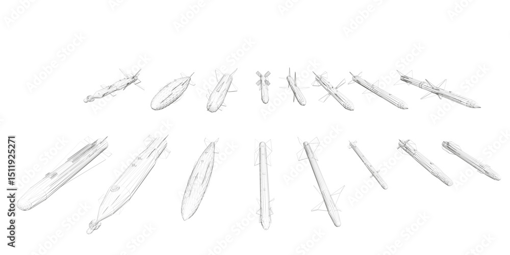 Aufkleber a series of rocket designs are shown in a line, with the first rocket being the shortest and the las