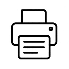 Minimalist Printer Icon (Transparent Background
