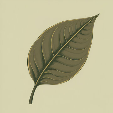Inflexed Leaf vintage illustration.