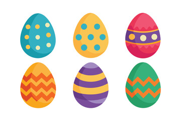set of easter eggs vector illustration on white background