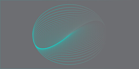 Abstract wave vector background with blue curves and digital design elements