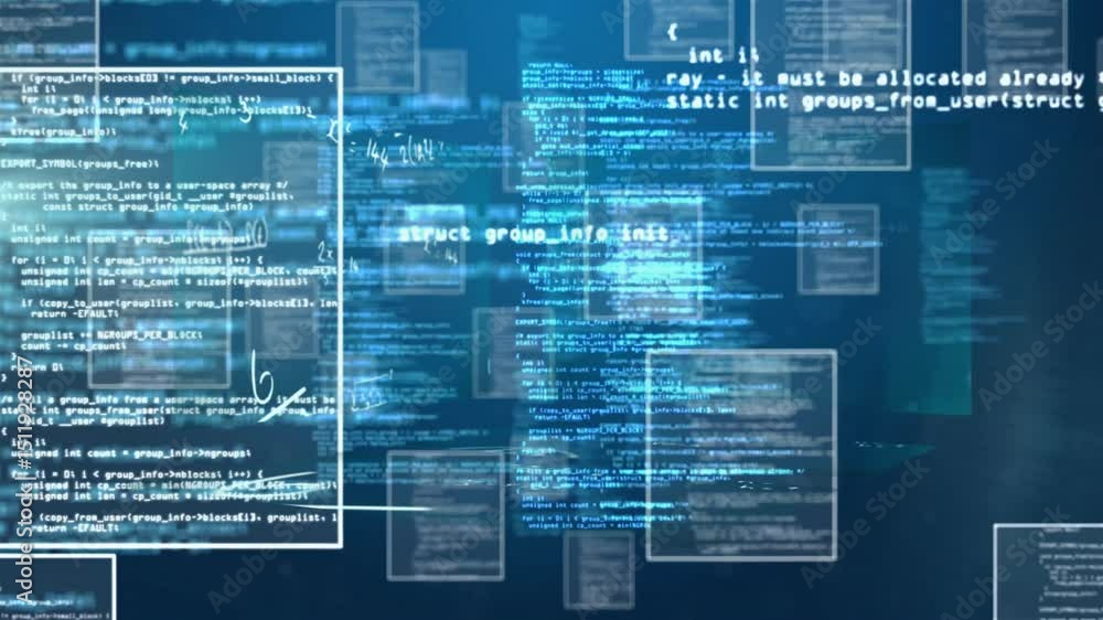 Poster at startup, translucent rectangles appearing and drifting to visualize evolving code structure