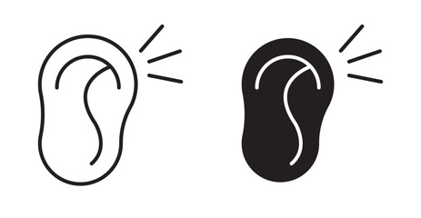 Listening icon set flat style. Vector illustration collection.