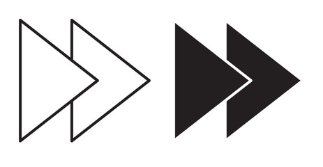 Fast forward icon set flat style. Vector illustration collection.