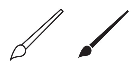 Brush icon set flat style. Vector illustration collection.