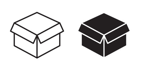 Box icon set flat style. Vector illustration collection.