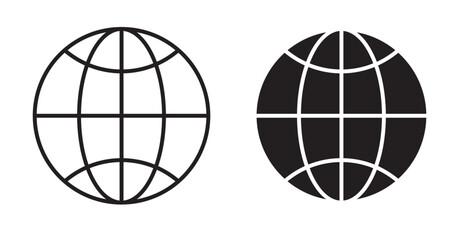 Globe icon set flat style. Vector illustration collection.