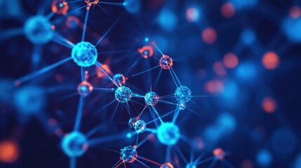 Glowing molecular structure close-up