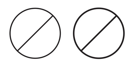 Forbidden icon set flat style. Vector illustration collection.