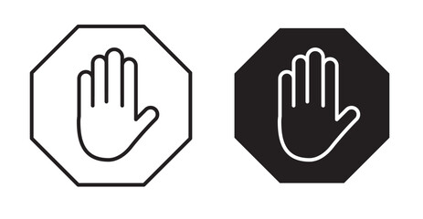 Stop icon set flat style. Vector illustration collection.