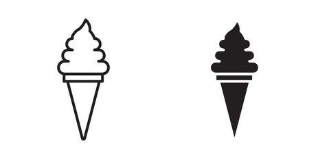 Ice cream icon set flat style. Vector illustration collection.