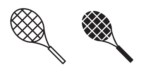 Racket icon set flat style. Vector illustration collection.