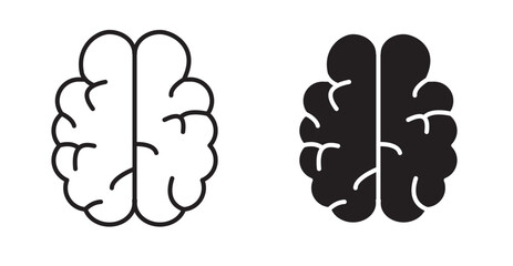 Brain icon set flat style. Vector illustration collection.