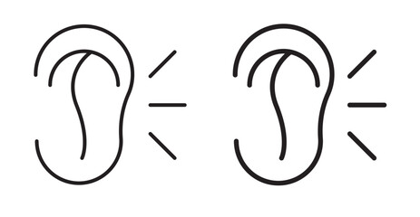 Listening icon set flat style. Vector illustration collection.