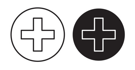 Fototapeta premium Hospital sign icon set flat style. Vector illustration collection.