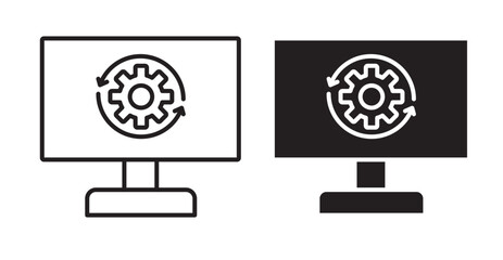 System update icon set flat style. Vector illustration collection.