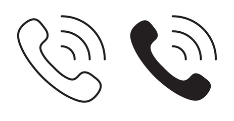 Phone call icon set flat style. Vector illustration collection.