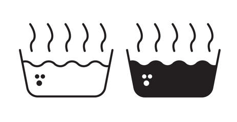 Hot Water icon set flat style. Vector illustration collection.