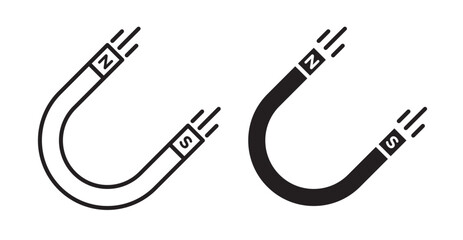 Magnet icon set flat style. Vector illustration collection.