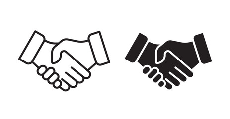 Handshake icon set flat style. Vector illustration collection.