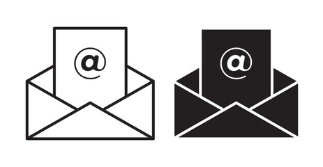 Email icon set flat style. Vector illustration collection.