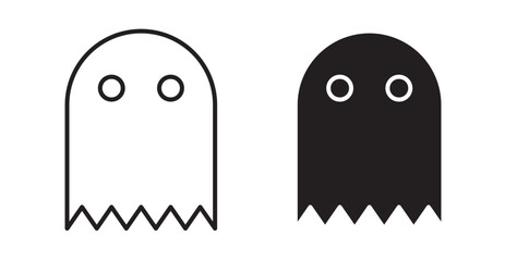 Ghost icon set flat style. Vector illustration collection.