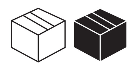 Package icon set flat style. Vector illustration collection.