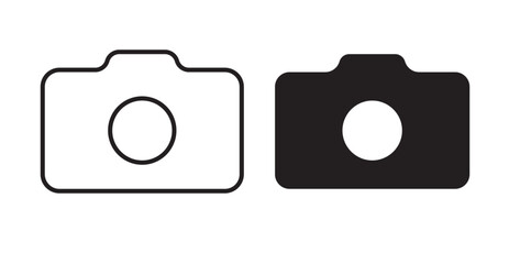 Camera icon set flat style. Vector illustration collection.