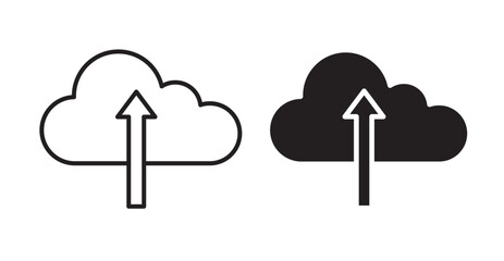 Upload to Cloud icon set flat style. Vector illustration collection.