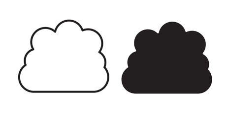 Cloud icon set flat style. Vector illustration collection.