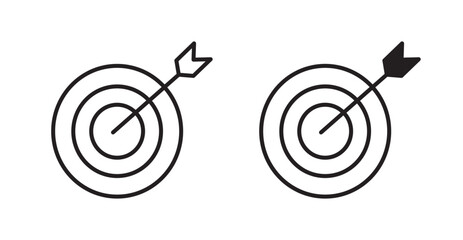 Bullseye icon set flat style. Vector illustration collection.