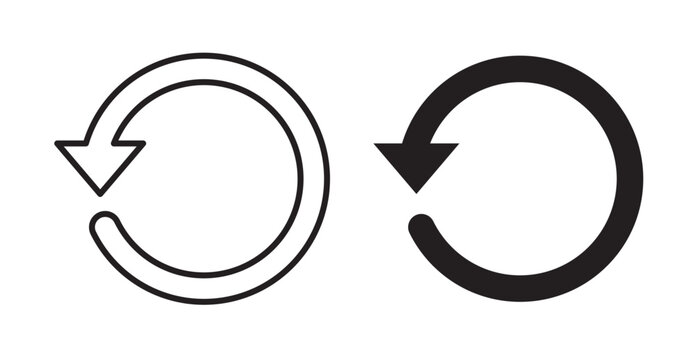 Reset icon set flat style. Vector illustration collection.