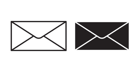 Inbox icon set flat style. Vector illustration collection.