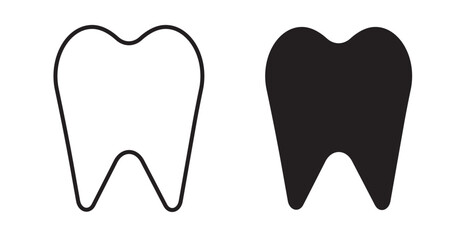 Tooth icon set flat style. Vector illustration collection.