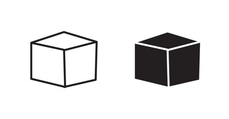 Cube icon set flat style. Vector illustration collection.