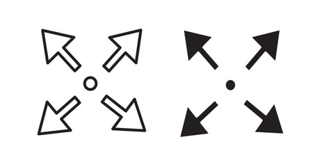 Expand icon set flat style. Vector illustration collection.