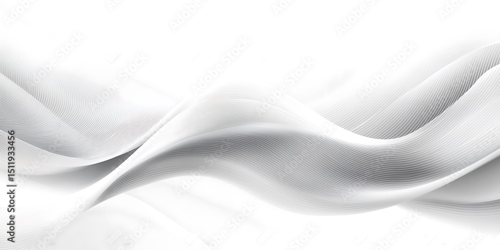 Poster abstract elegant background design with grey and white wave lines. horizontal gray background with w