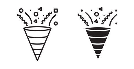 Confetti icon set flat style. Vector illustration collection.